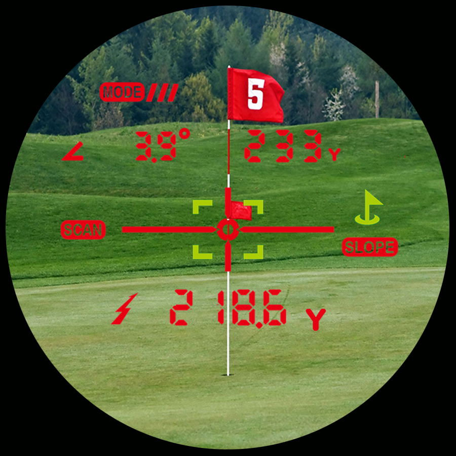 ゴルフレーザー距離計 レーザーアキュラシー PINPOINT M1300C ロックオン機能、バイブレーション機能