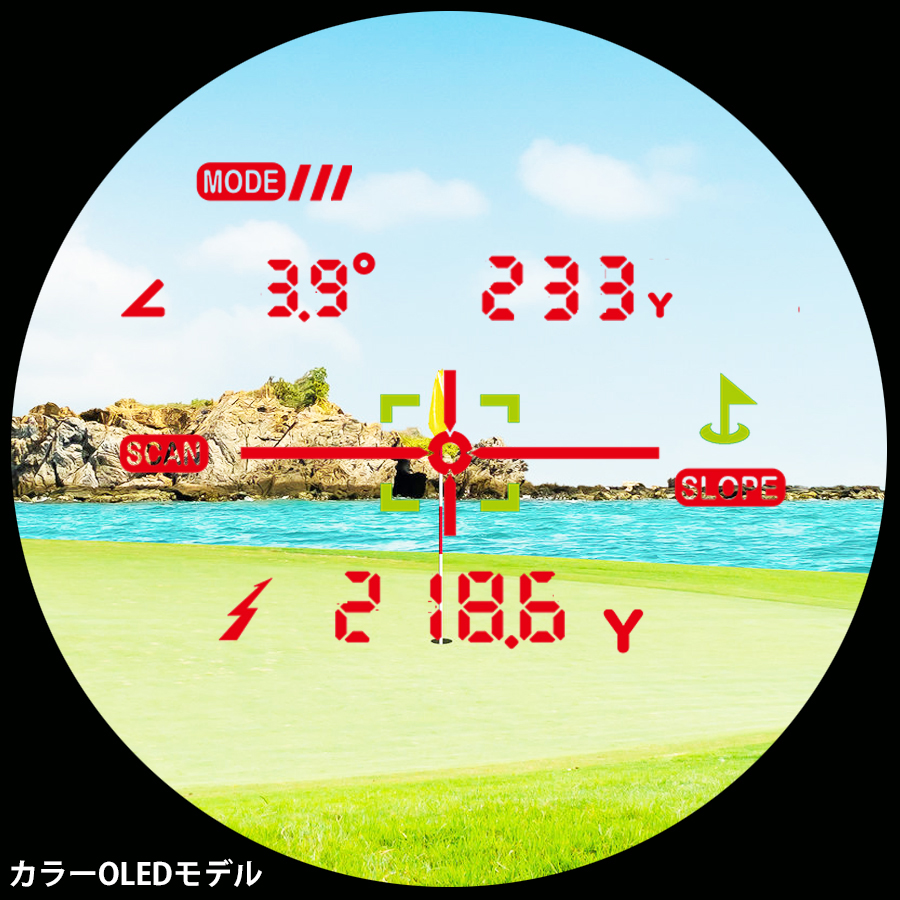 ゴルフレーザー距離計 レーザーアキュラシー PNPOINT TRIANGLE トライアングル 高輝度有機ELディスプレー